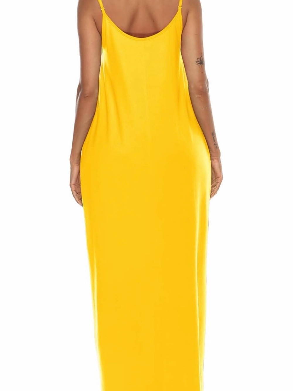 Sleeveless Yellow Maxi Dress - Women's Summer Slip Dress